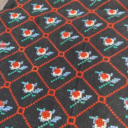 Hand embroidered wool pillowcase like new