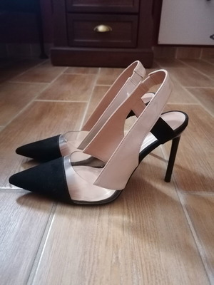Zara sandals like new, size 37, black and beige