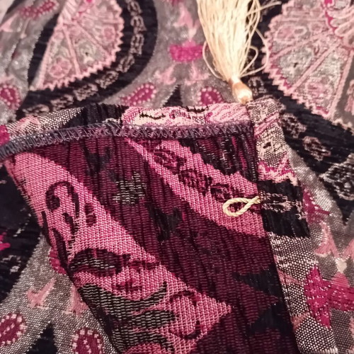 Jacquard chenille table runner with cotton, velvet and silk, like new