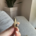 Vintage earrings with stainless steel and hematite stone, like new