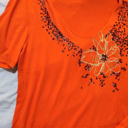 Summer blouses size L like new, with beads and sequins, set of 2