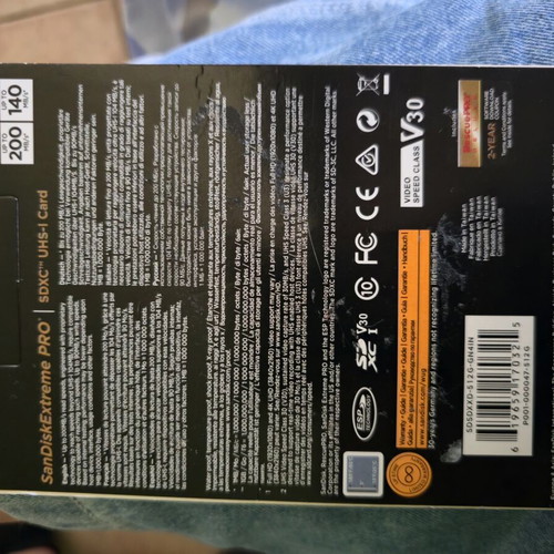 Sandisk Extreme Pro 512Gb SD card sealed never used