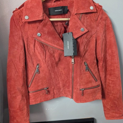 Vero Moda suede jacket new, red, size M