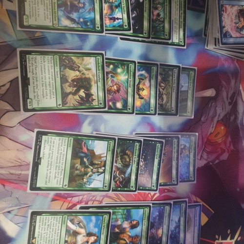 Magic the Gathering Commander deck Tidus, Yuna's Guardian with Final Fantasy card sleeves