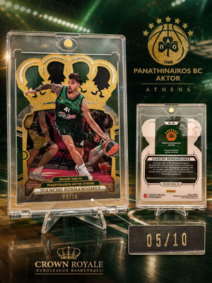 Juancho Hernangomez Gold numbered κάρτα 05/10 Panini EuroLeague Crown Royale 2023/24
