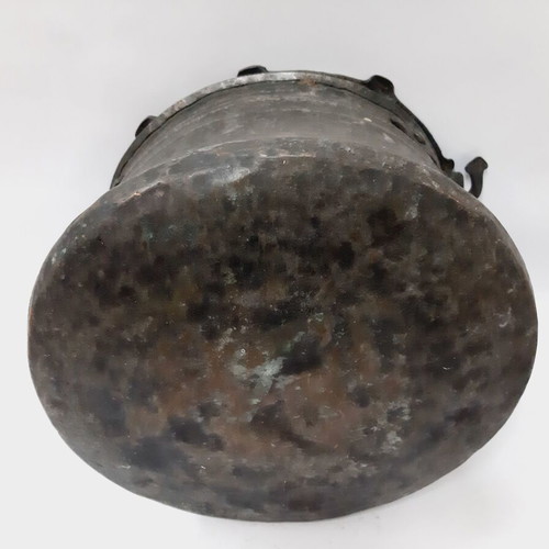 Antique Copper Cauldron 19th Century Hand-Hammered Used