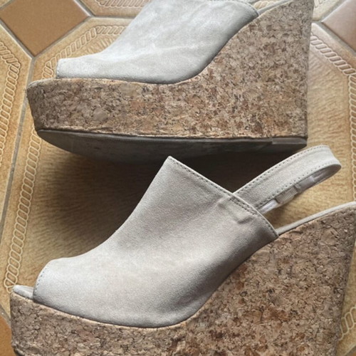 Tulipano platform shoes used, beige, size 40