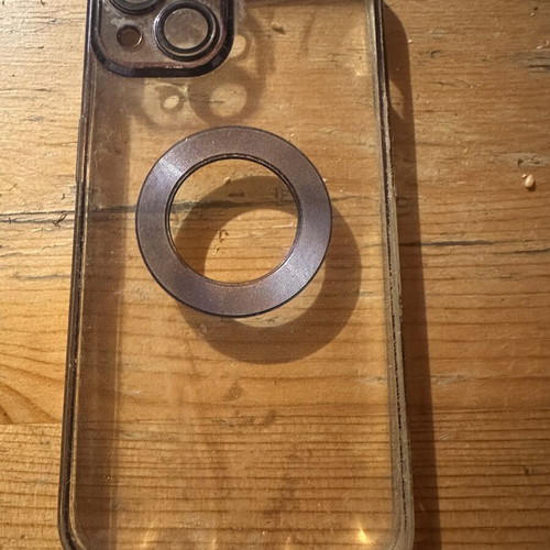 Iphone 13 case with wireless charging used, transparent