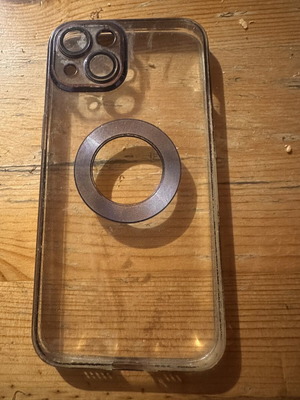 Iphone 13 case with wireless charging used, transparent