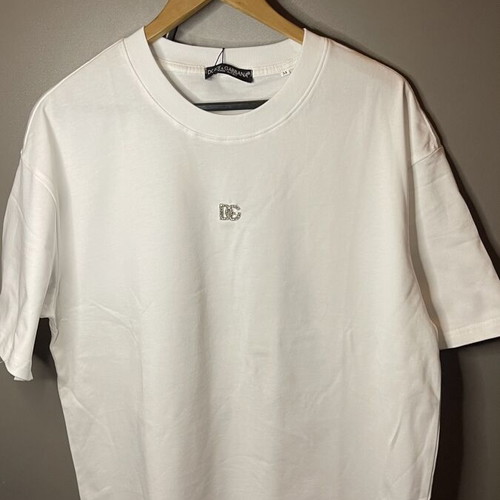 Dolce & Gabbana T-shirt with DG Crystal Logo, white, M