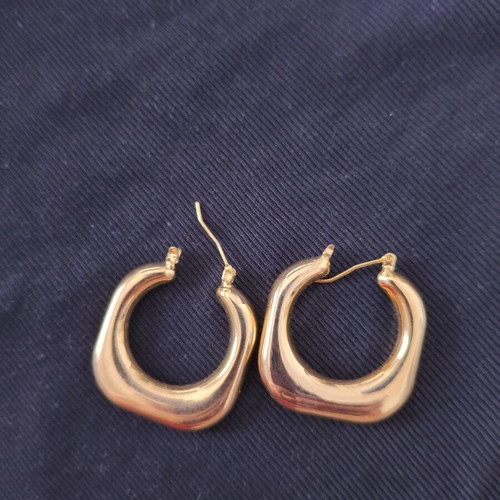 Earrings new, gold color, surgical steel, unique design