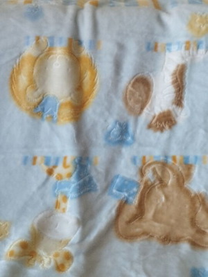 Baby blankets used, set of three, one with zipper sleeping bag
