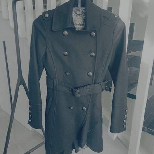 Guess Double-Breasted Wool Blend Coat Black Edition like new, size S