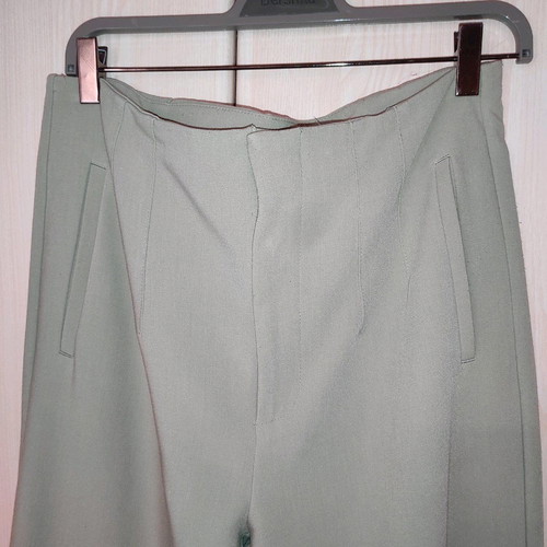 High-waisted pants used, size 42, green