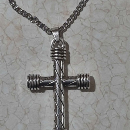 Men's cross in steel, brand new