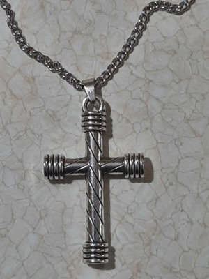 Men's cross in steel, brand new