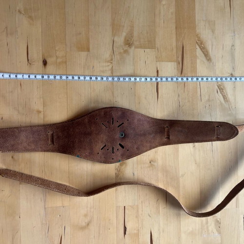 Camel leather belt used with metal details
