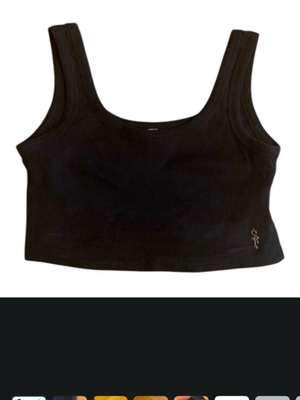 SugarFree black ribbed crop top, size S