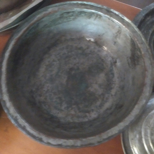 Copper pots used, set of 3 pieces