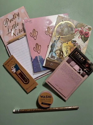 Romantic stationery set in soft earthy tones