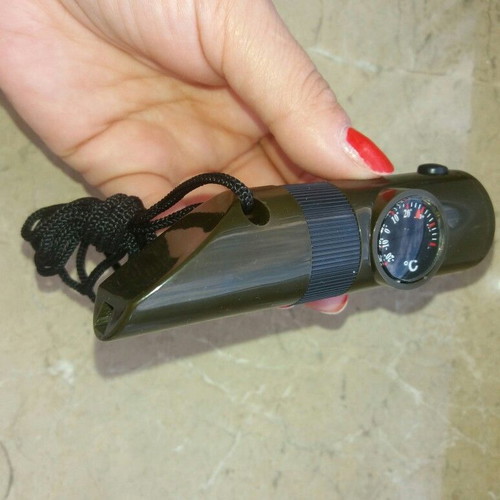 Survival multitool 4 in 1 with whistle, compass, thermometer and LED flashlight like new