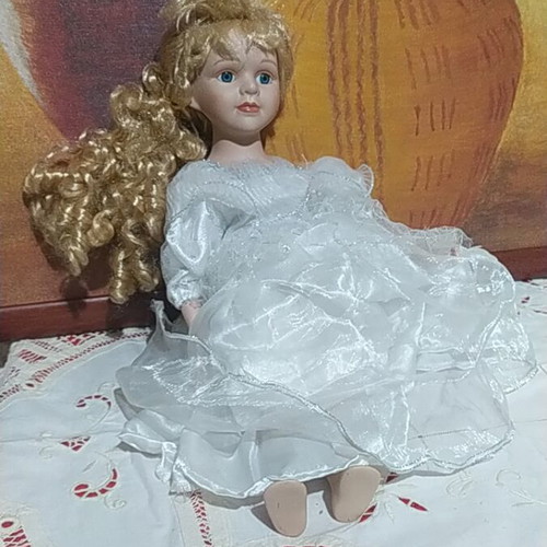 Vintage porcelain doll, decorative