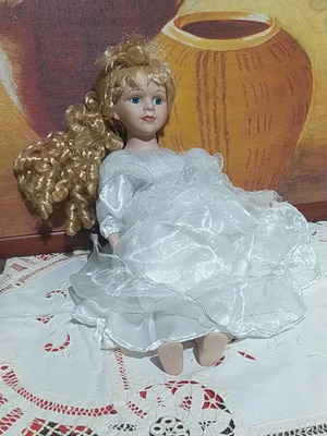 Vintage porcelain doll, decorative