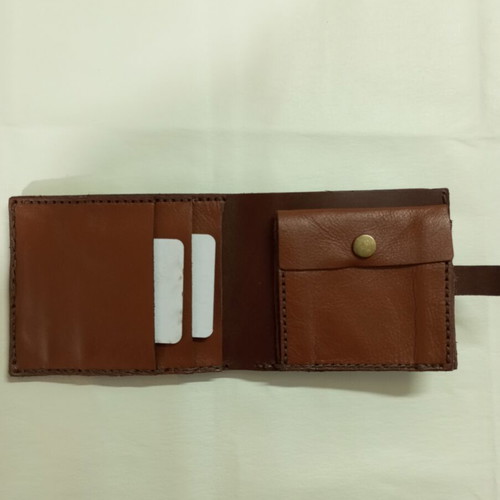 Wallet handmade from genuine cow leather, brown