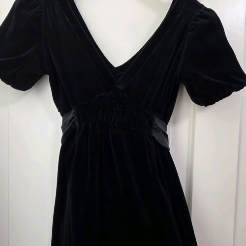 Velvet mini dress black, like new, size S