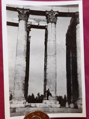 Στήλες Ολυμπίου Διός Αθήνα vintage ασπρόμαυρη φωτογραφία σαν καινούργιο