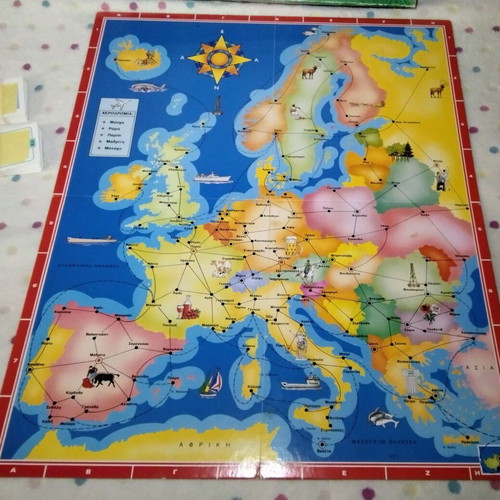 Traveling in Europe board game used by Desyllas Games