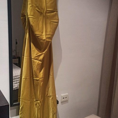 Maxi satin dress Trendyol new, size 38, olive-lime green