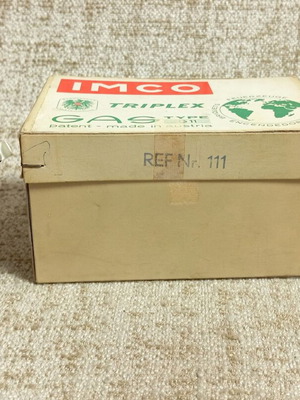 Imco Triplex Gas Type G11 empty paper box used, vintage