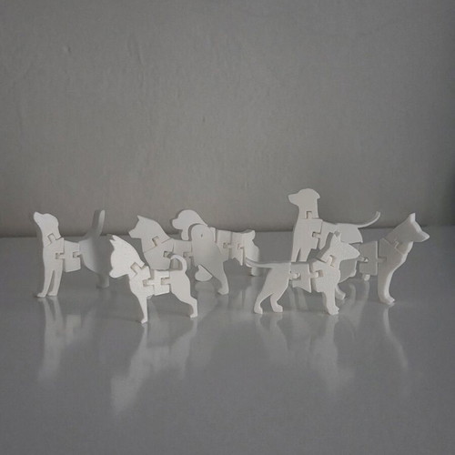 Articulated dog figures new, set of 7 pieces