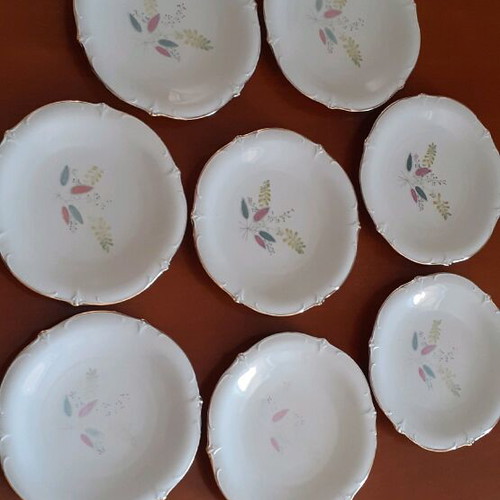 Porcelain plates Schumann Bavaria Germany set of 8 like new