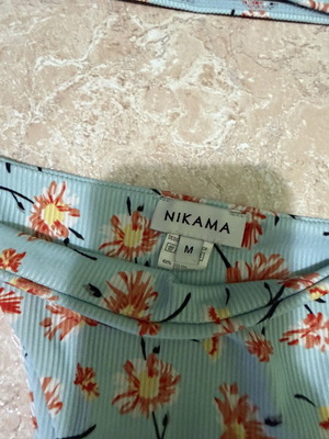 Nikama bikini set medium floral turquoise