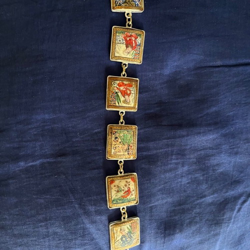 Bracelet Persian miniatures painting used on 925 silver base