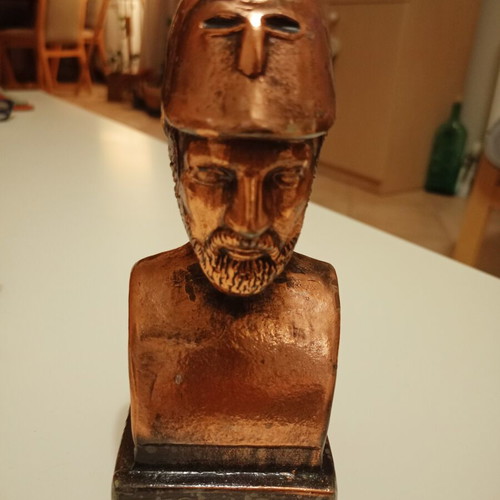 Vintage brass statue set of 3 (Pericles, Achilles, Hermes) like new