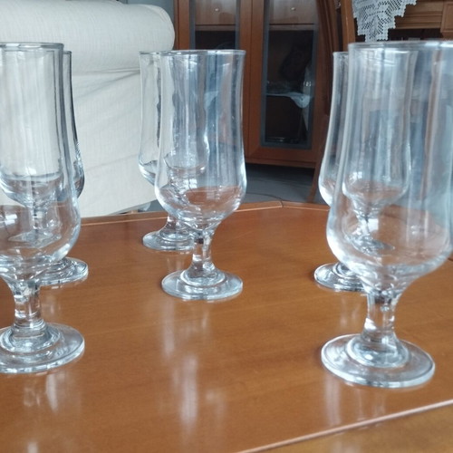 Vintage set of 6 large tall beer glasses 19cm like new