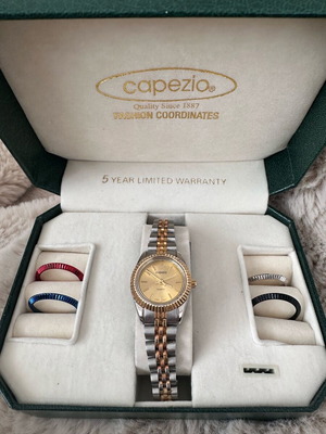 Vintage ρολόι Capezio σετ με 4 εναλλάξιμες στεφάνες καινούργιο, γυναικείο