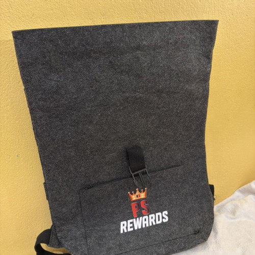 Backpack laptop bag new, gray felt-like material