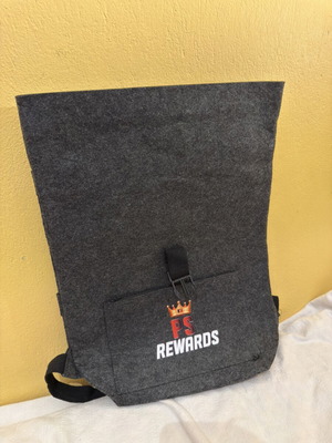 Backpack laptop bag new, gray felt-like material