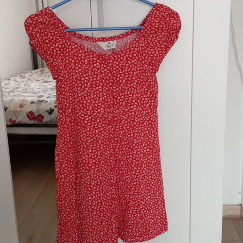 H&M dress like new, size 146-152, white and red