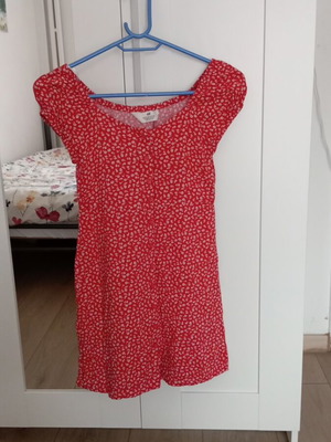 H&M dress like new, size 146-152, white and red