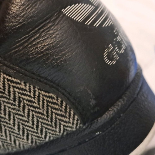Adidas Superstar sneakers used, black with herringbone fabric