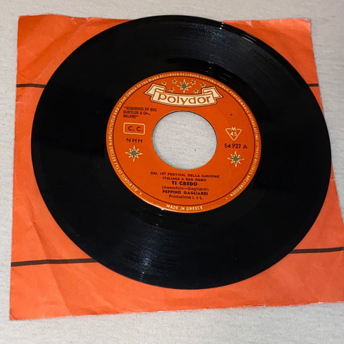 Peppino Gagliardi Ti Credo rare Italian record Greek pressing vg++