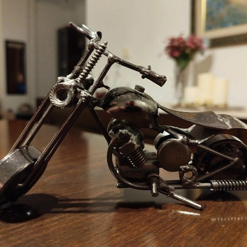Metal chopper motorcycle miniature like new