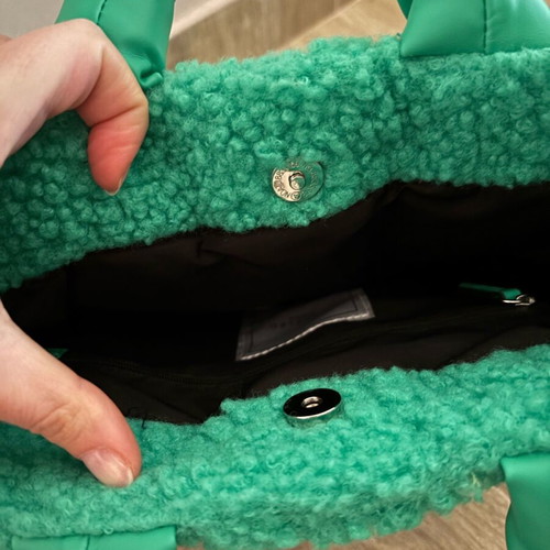 Topshop green bouclé textured handbag like new
