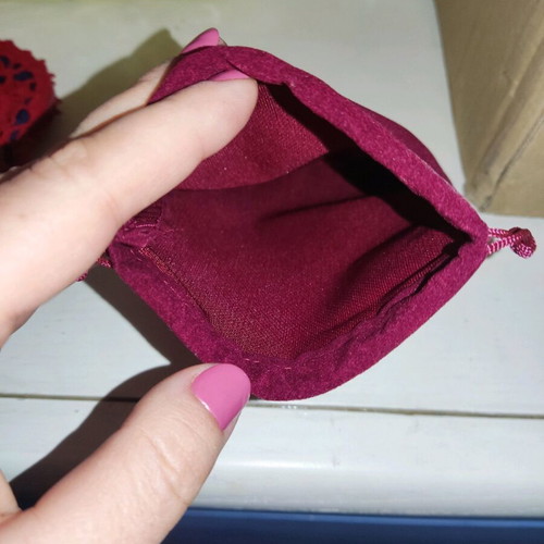 Velvet dark red pouch new for jewelry
