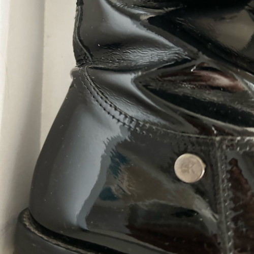 Gianna Kazakou black patent leather boots used